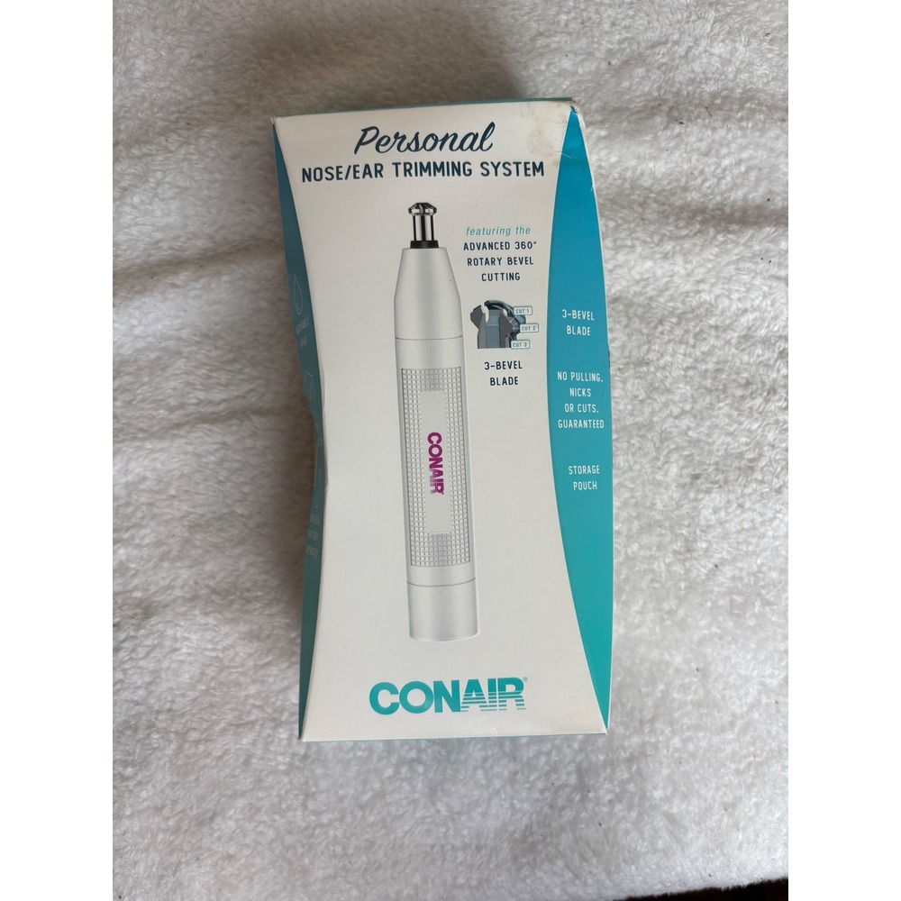 Conair Personal Nose and Ear Trimming System LTN1 White 3-Bevel Blade Trimmer